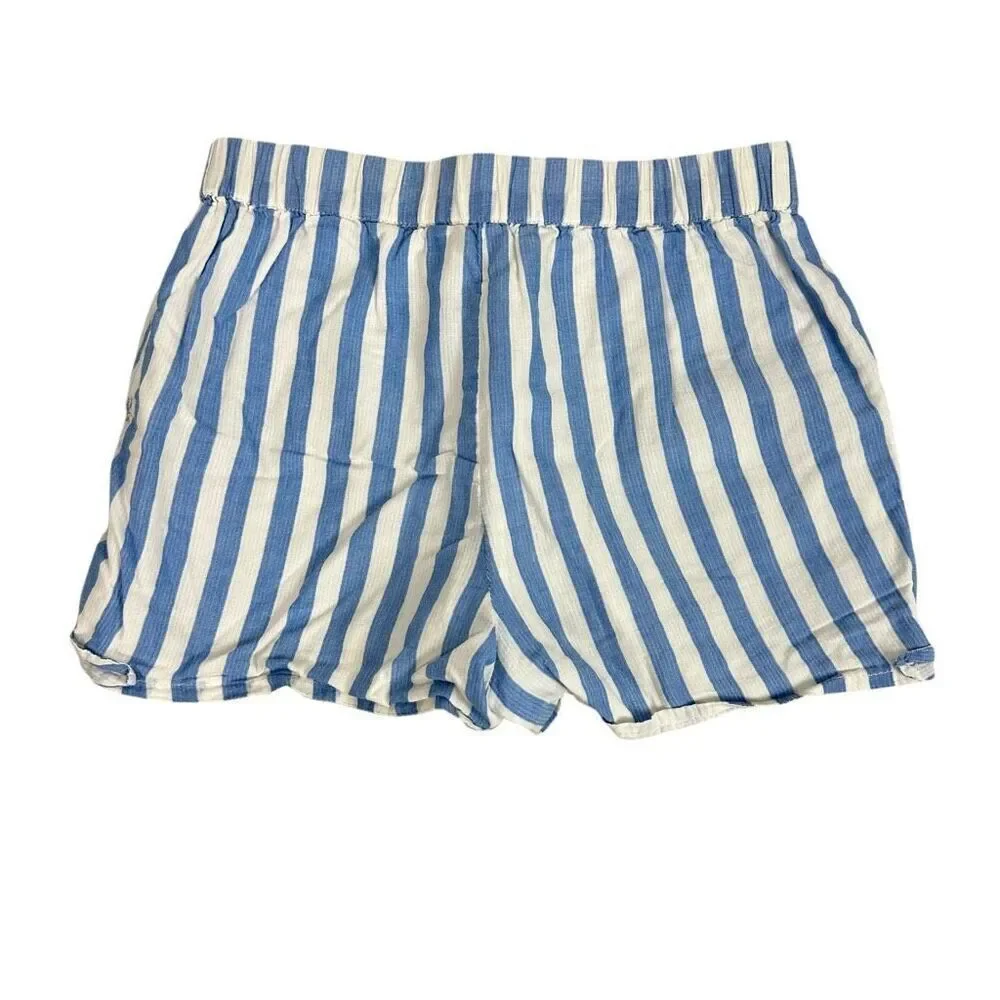 Mini Boden White Blue StripeShorts size 8 Year